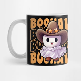 Boohaw Cute Spooky Groovy Cowboy Ghost Mug